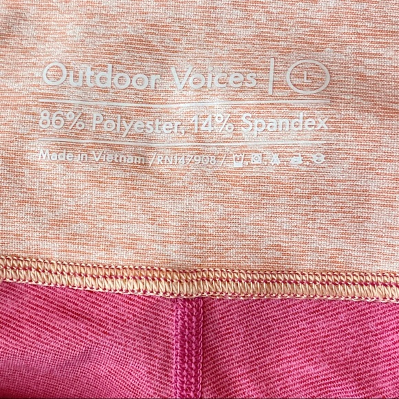 OUTDOOR VOICES Women's Springs Leggings 7/8 Flamingo Rose Clay Pink Tri Tone L - Picture 9 of 9